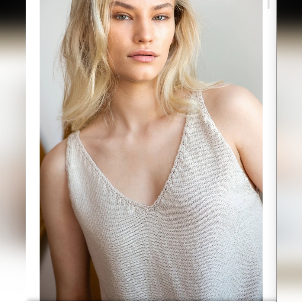 Elegant Cream Knit Tank Top